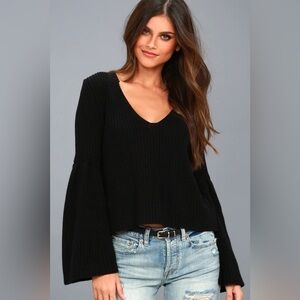 Free People Damsel bell sleeved cotton sweater